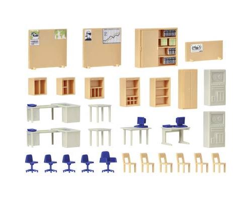 Kibri 38654 SET déco H0 mobilier de bureau modèle fini