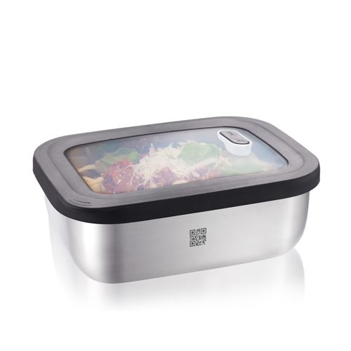 Non Communiqué Argent Boite De Conservation Provido Rectangulaire 130 Cl - Gefu - Inox