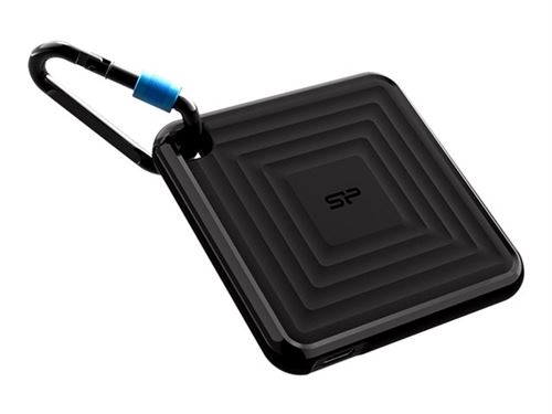 SILICON POWER PC60 - SSD - 256 Go - externe (portable) - USB 3.2 Gen 2 - AES 256 bits - noir