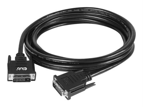 Club 3D - Câble DVI - liaison double - DVI-D (M) pour DVI-D (M) - 3 m - vis moletées contacts flashés d'or