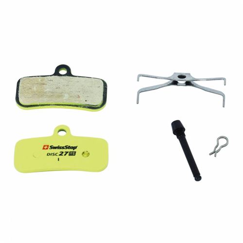 Plaquette de frein vtt pour shimano saint m820-m810, xtr m9120, xt m8020, zee m640-mt520, trp quadiem, tektro m750-m7 (swissstop organic silence - disc 27rs)