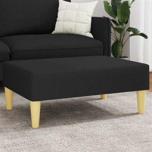 vidaXL - Pouf - Salon - Tissu - Noir - 77x55x31 cm - Image 3