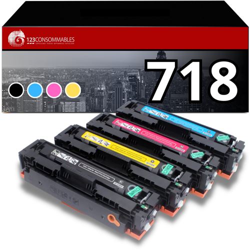 Non Communiqué Pack 4 Toners Compatibles Canon 718