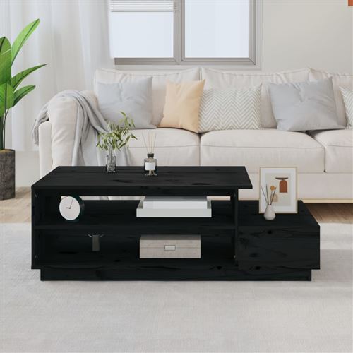 Vidaxl Noir Table Basse Bois De Pin - Image 2