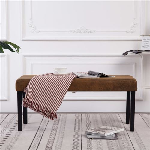 vidaXL Banc 106 cm Marron Similicuir daim