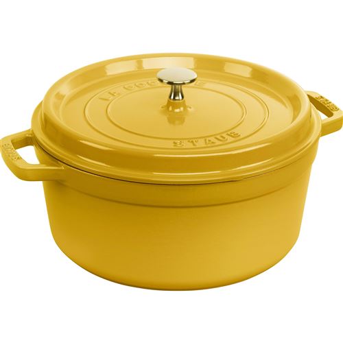 Cocotte 26 cm Staub, Rond(e), Citron, Fonte