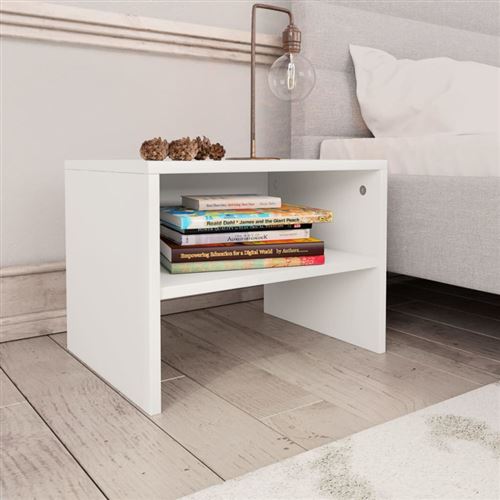 VIDAXL - Table de chevet - 40x30x30 cm - Blanc - Image 2