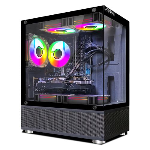 STGsivir Gaming PC de bureau de jeu, Intel Core i7 3,4G jusqu'à 3,9G, Radeon RX 580 16G GDDR5, 32G, SSD 1 To, WiFi 600 M, BT 5.0, ventilateur RVB x 2, W10H64