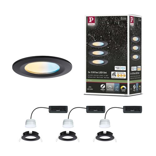 Paulmann 92446 LED-Deckenleuchte, LED-Einbauleuchte 6W Schwarz (matt)