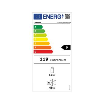 Refrigerateur Encastrable/habillable tout utile, volume utile 151 L, hauteur de niche 82 cm, a installer sous plan de travail. Equipement interieur en verre et ABS blanc avec eclairage LED