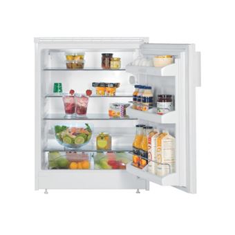 Refrigerateur Encastrable/habillable tout utile, volume utile 151 L, hauteur de niche 82 cm, a installer sous plan de travail. Equipement interieur en verre et ABS blanc avec eclairage LED