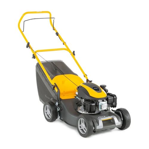 STIGA Collector 43 Benzin Rasenmäher Höhenverstellbarer Griff mit Klappfunktion 1.9kW / 2.6 PS Schnittbreite (max.) 41cm Geeignet