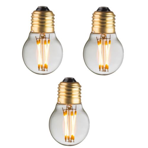 Non Communiqué Clair Pack 3 Ampoules Led Filaments Droits 4W Verre E27