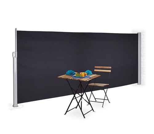 Bc-elec - ASA-180T Store latéral gris anthracite 3x1.8m rétractable pour terrasse, brise-vue jardin pare-vue...