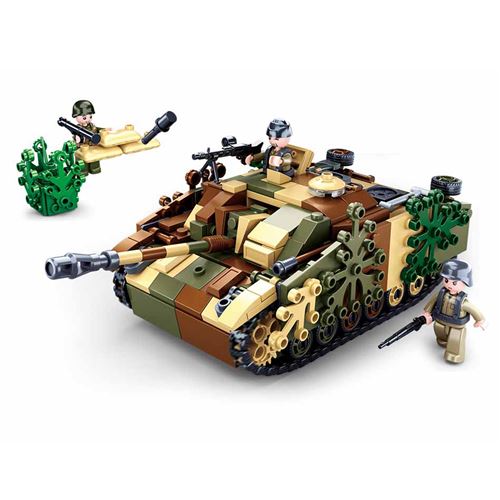 Lego Sluban Jeu de construction brique emboitable compatible lego wwii 2ème  guerre mondiale tank destroyer armé militaire m38 b0687 soldats articulés