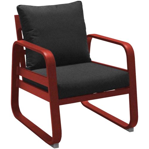 Proloisirs - Fauteuil extérieur lounge Tonio - Rouge - Image 3