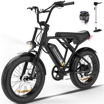 Vélo électrique VAE - COLORWAY - Noir - 20" x 4.0 Gros Pneus - Batterie amovible 36V 12Ah - E-BIKE Tout Terrain - VTT électrique - 1