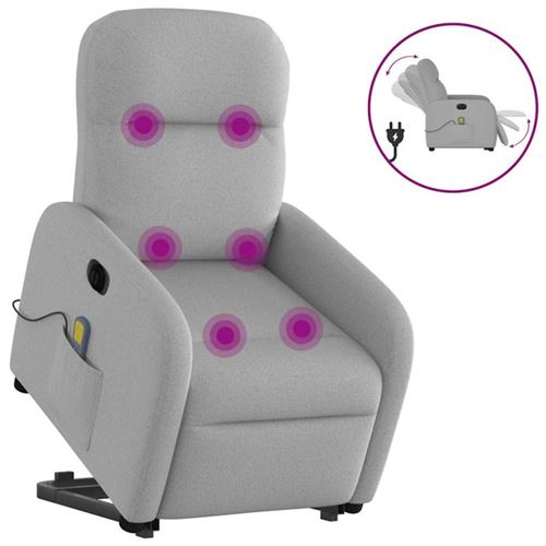 vidaXL - Fauteuil de relaxation - Électrique - Inclinable - Massage - Gris - Image 2