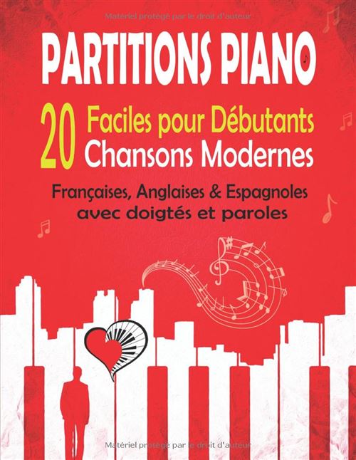 Partitions Piano Narratik - Chansons Modernes Débutants Doigtés Paroles A4 104 Pages
