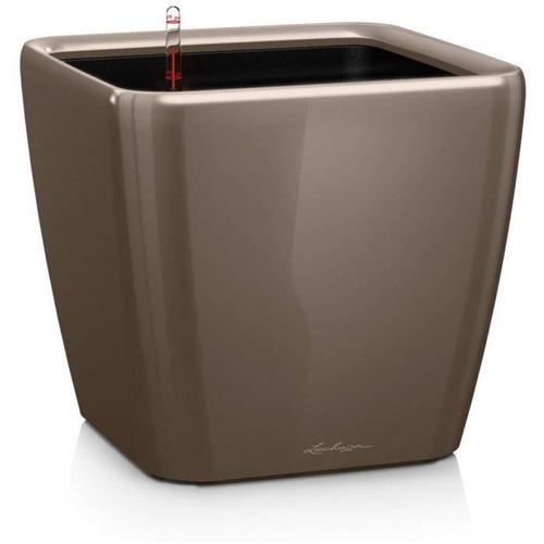 Pot de fleur LECHUZA Quadro Premium LS 50 - kit complet, taupe brillant 