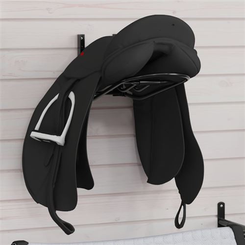 Vidaxl Noir Porte Selle Pliable Mural Fer - Image 2