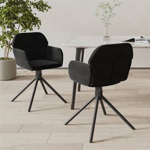 vidaXL - Chaises - Lot de 2 - Noir - H 79,5 cm - Image 2