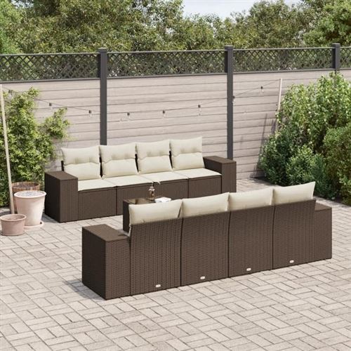 Non Communiqué Marron Salon De Jardin Modulable Vidaxl Resine Tressee 9 Pieces X 83 X 69