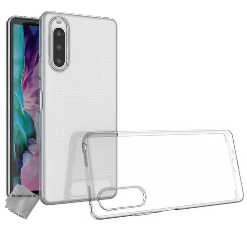Housse etui coque silicone gel fine pour Sony Xperia 10 IV + film ecran - TRANSPARENT TPU - htdmobiles