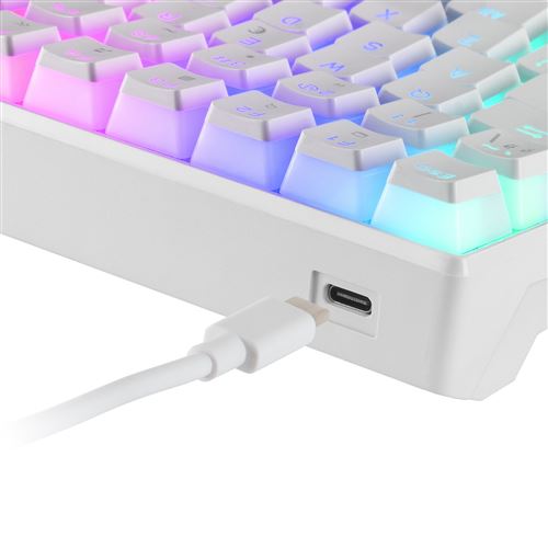 Clavier Mécanique RGB Mars Gaming MKULTRA Blanc, Compact