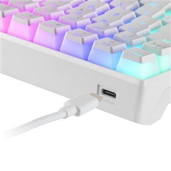 Clavier Mécanique RGB Mars Gaming MKULTRA Blanc, Compact 96