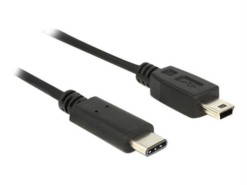 Delock - Câble USB - USB-C (M) pour mini-USB de type B (M) - USB 2.0 - 500 mA - 50 cm - noir