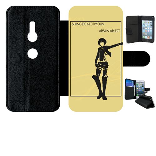 Etui My-Kase pour Xperia XZ2 - shingeki no kyojin armin arlert - Simili-cuir Noir