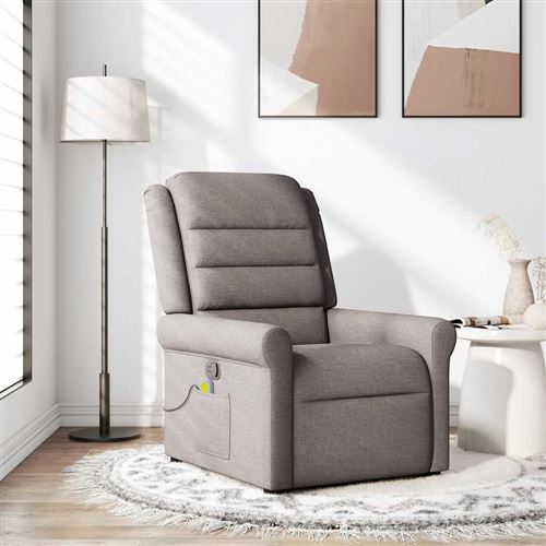 Non Communiqué Taupe Vidaxl Massagestoel Verstelbaar Stof 4015653