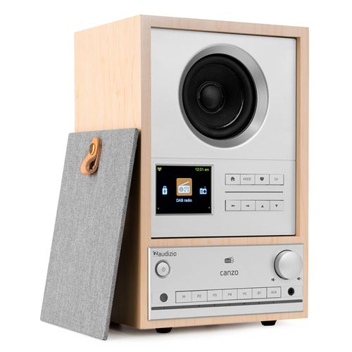 Radio Internet Audizio Canzo avec tuner DAB+/FM, bois clair - Lecteur simple CD/DVD et MP3