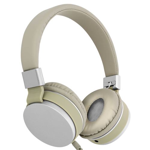 Casque Audio Supra-Auriculaire Port Jack 3.5 mm Fonction Micro GJBY Marron Clair