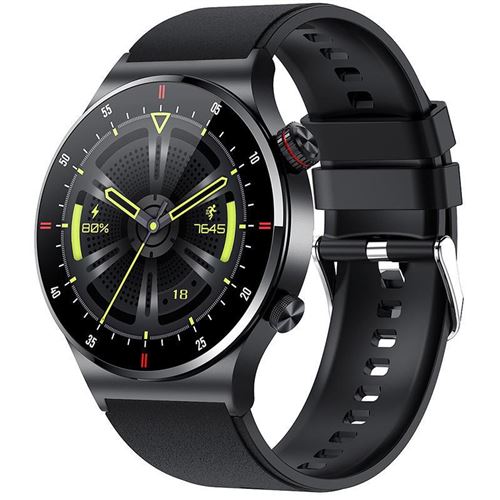  Montre Connect&eacute;e - QW33 - ECG+PPG - Appels Bluetooth - Noir - &Eacute;cran HD 1,28
