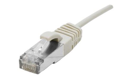 Dexlan - Cordon de raccordement - RJ-45 (M) pour RJ-45 (M) - 5 m - 4.8 mm - SFTP - CAT 6a - sans halogène, sans crochet - gris