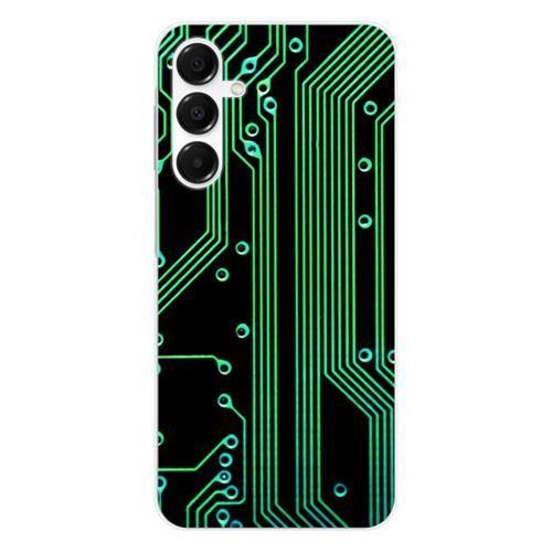 Coque en silicone imprimée compatible Samsung Galaxy A16 Texture circuit geek