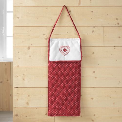 Sac a pain matelasse 28 x 68 cm polyester brode monlisa Rouge