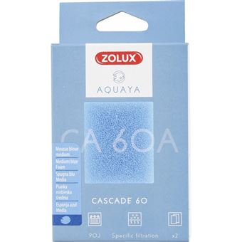 Filtre pour pompe cascade 60, filtre CA 60 A mousse bleue medium x2. pour  aquarium. - Pompes et filtres pour aquarium - Achat & prix