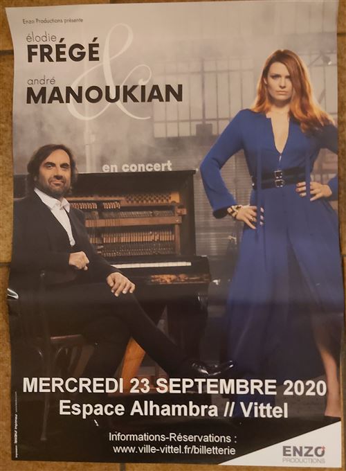 Élodie Frégé - André Manoukian - en concert - 30x42cm - Affiche