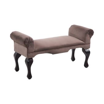 Banc Banquette Style Baroque Accoudoirs Courbes Pieds Profiles 112 X 43 X 59 Cm Taupe Achat Prix Fnac