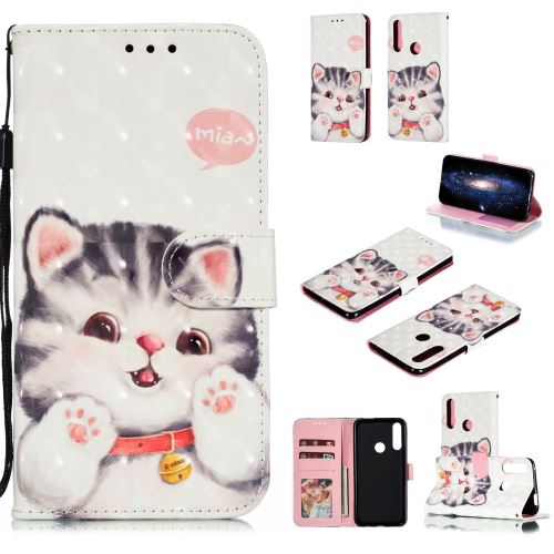 Etui en PU style d'impression spot de lumière décor chat mignon pour votre Huawei P Smart Z/Y9 Prime 2019