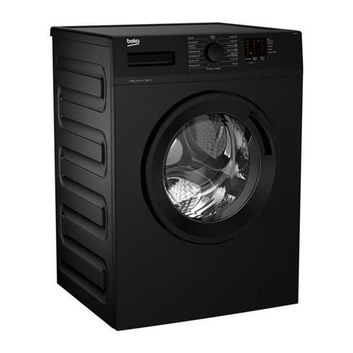 Beko Up LLF082B2 - Machine à laver - largeur : 60 cm - profondeur : 59 cm - hauteur : 84 cm - chargement frontal - 55 litres - 8 kg - 1200 tours/min - noir laqué