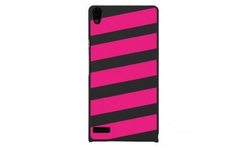 Coque rigide pour Huawei Ascend P6 avec impression Motifs bandes fushias