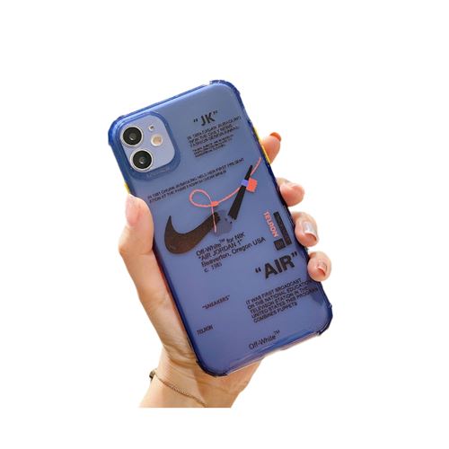 Coque en TPU pour iPhone 12 créative Logo de Nike- bleu
