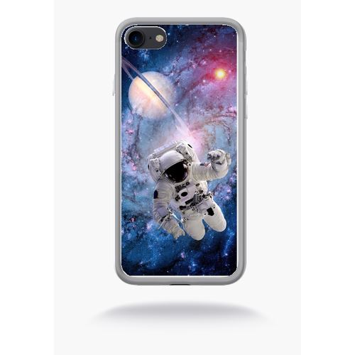 Coque Astronaute Planete 2 Compatible Apple Iphone 7 Silicone Blanc Mat
