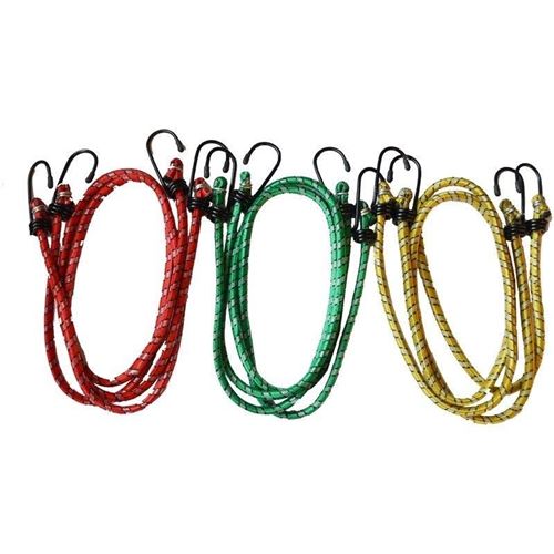 Lot de 6 Tendeurs 800 mm Sandow Elastique Remorque Crochet Fixation