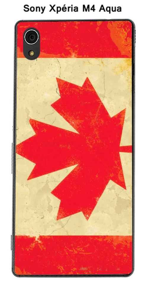 Coque Drapeau Canada vintage pour Sony Xpéria M4 Aqua