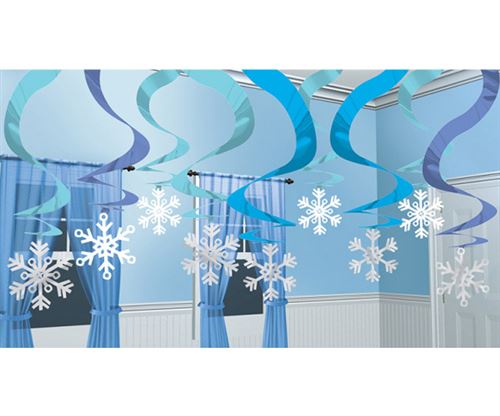 Amscan décoration suspendue Winter Wonderland foil bleu 15 pièces